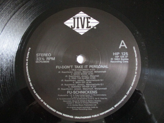 FU-SCHNICKENS, F.U. DON\'T TAKE IT PERSONAL, UK JIVE ORG LP, 1992, ultimate beautiful goods 