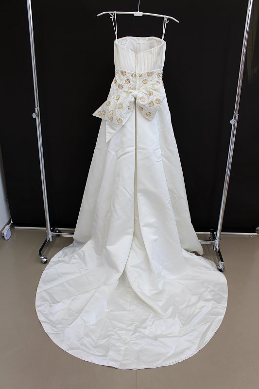  first come, first served! postage payment on delivery *2000 jpy uniformity sale *RENA KOH*J-613-26*# used * wedding dress # eggshell white * Matsuo /7T