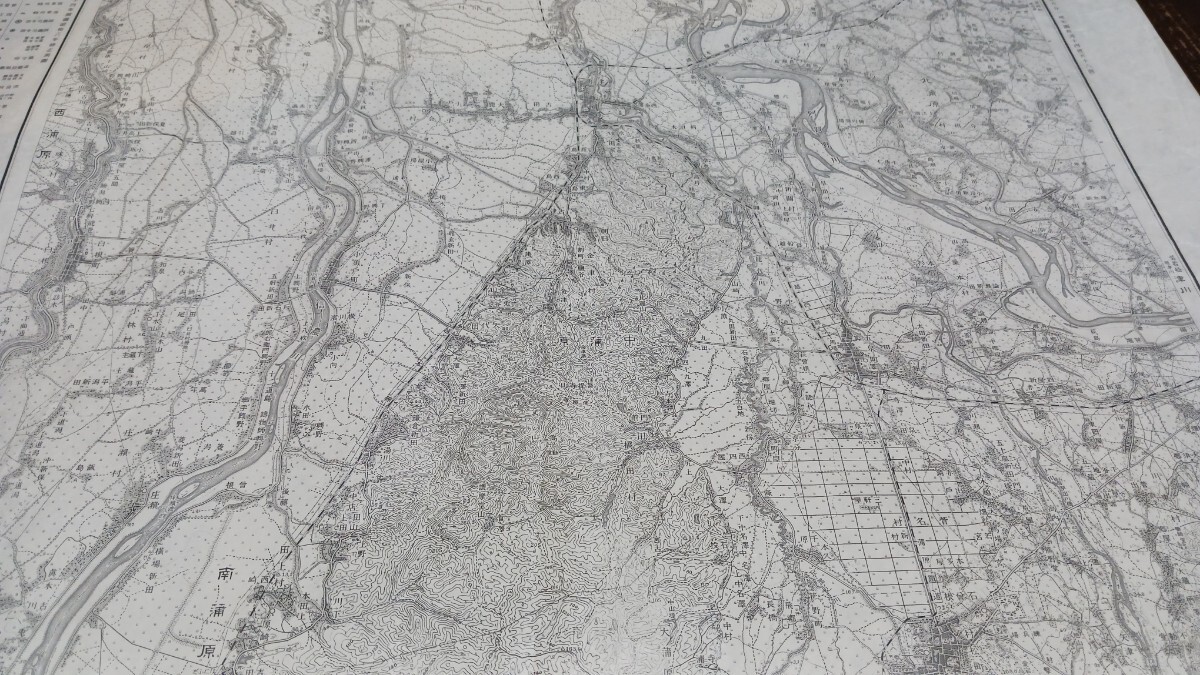 新津　新潟県　地図　古地図　 地形図　資料　大日本帝国陸地測量部　57×46cm　明治44年測図　昭和9年発行印刷　B2405_画像2