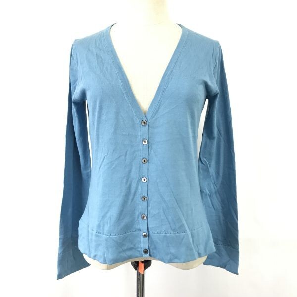 イタリア製★ESTNATION/エストネーション★長袖カーディガン【レディース38/lightblue/青】コットン/Tops/Shirts◆pBH719_画像1