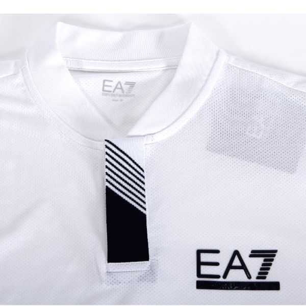 【CU】EMPORIO ARMANI エンポリオアルマーニ ヘンリーカラー ポロシャツ ホワイト/1100 【XL】 3DPT25 PJTLZ EA7 ロゴ 半袖_画像5