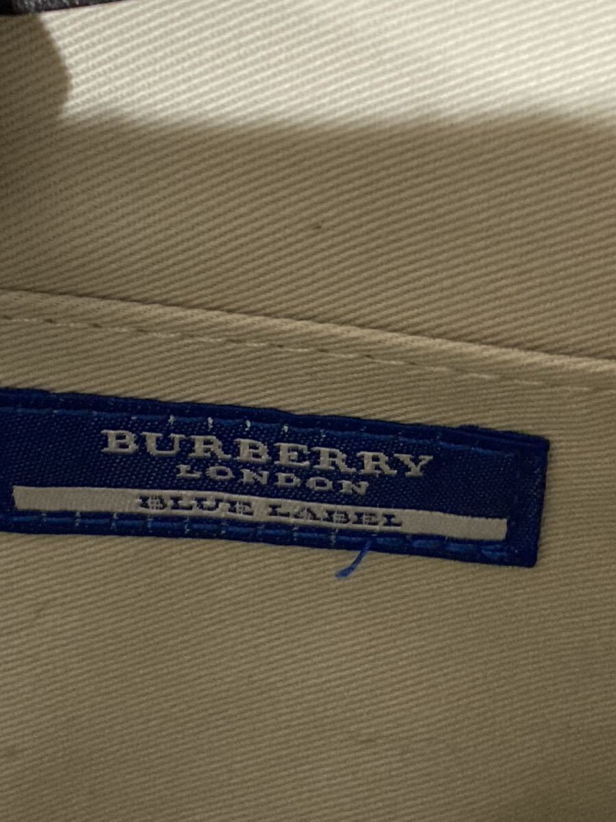 □ハンドバッグ バーバリー　ブルーレーベル　BURBERRY BLUE LABEL ツイード　チェック　ベージュ　32cm×18cm イ19-14_画像9