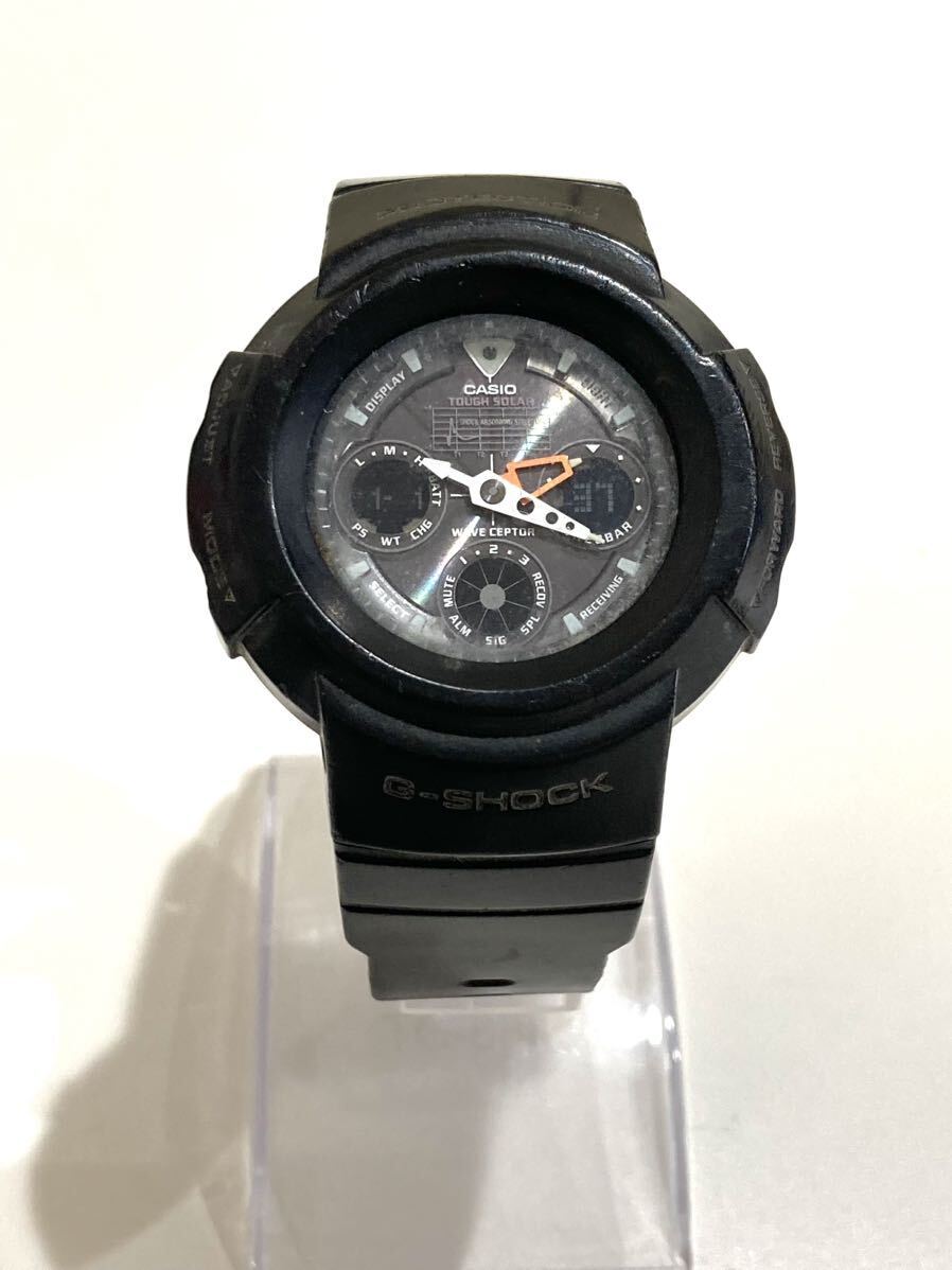 G-SHOCK CASIO カシオ ソーラー腕時計　ぶらっブラック AWG-500J-1AJF 作動品　ィ19-16_画像1