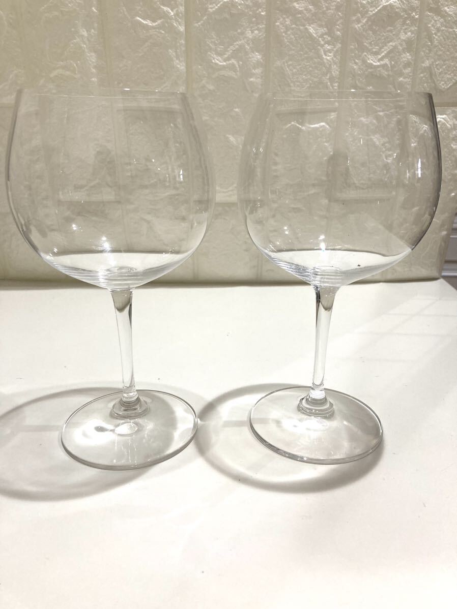 リーデル RIEDEL ワイングラス ペア 高さ20cm リム8.5cm クリスタルガラス　ドイツ　ヴィノム　ブルゴーニュワイングラス　イ26-17_画像1
