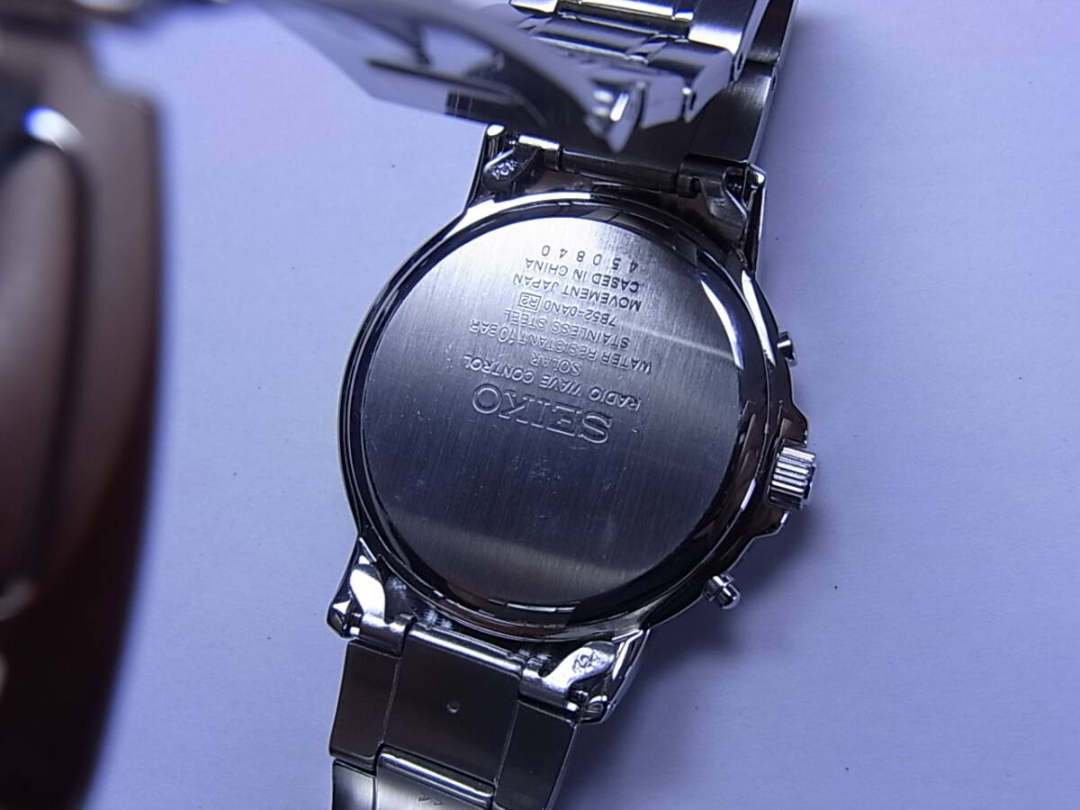 100円～良品 SEIKOセイコー 電波ソーラー メンズ クォーツウォッチ 腕時計の画像4