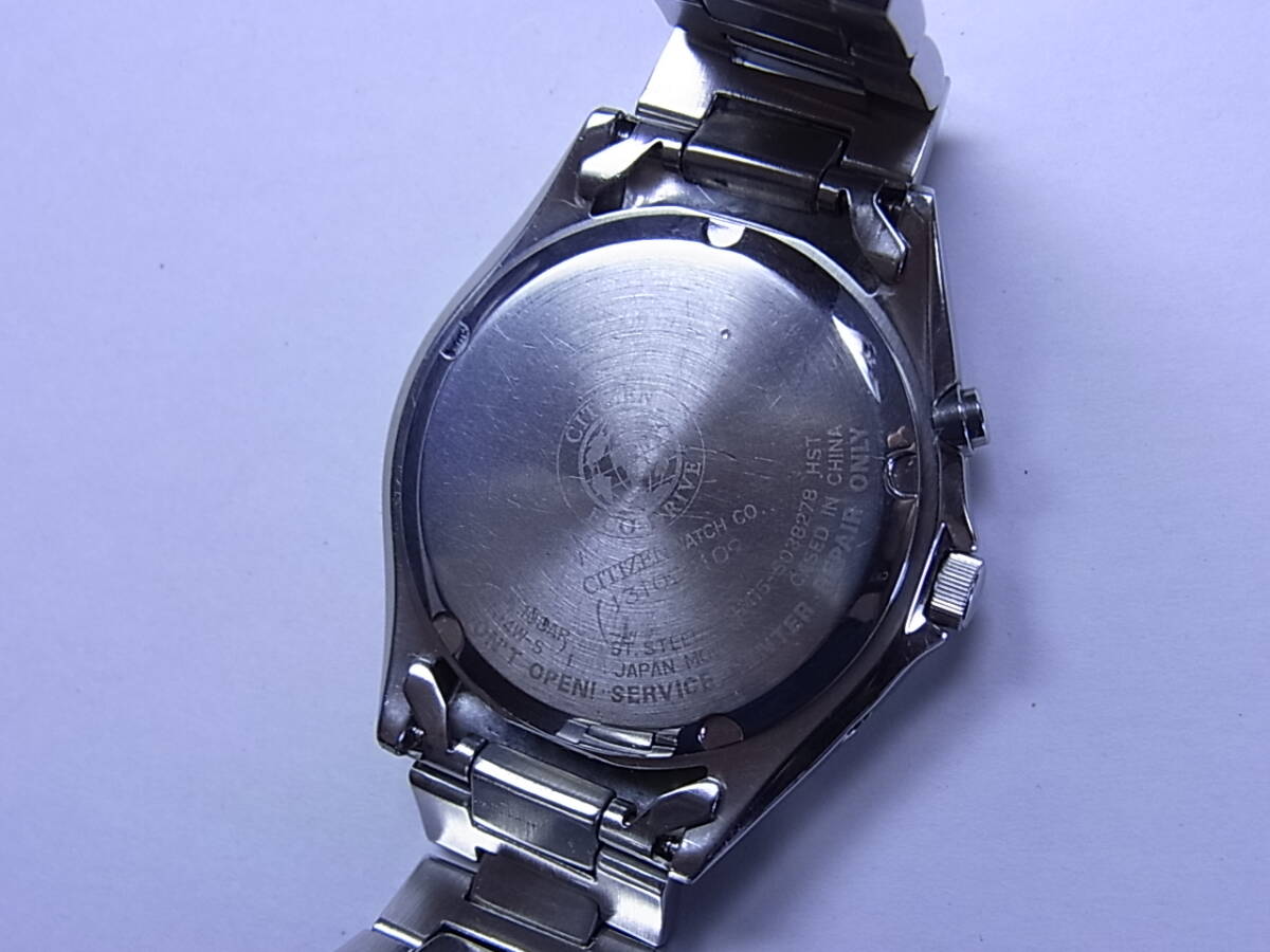 100 jpy ~ superior article CITIZEN Citizen radio wave solar men's quartz watch wristwatch 