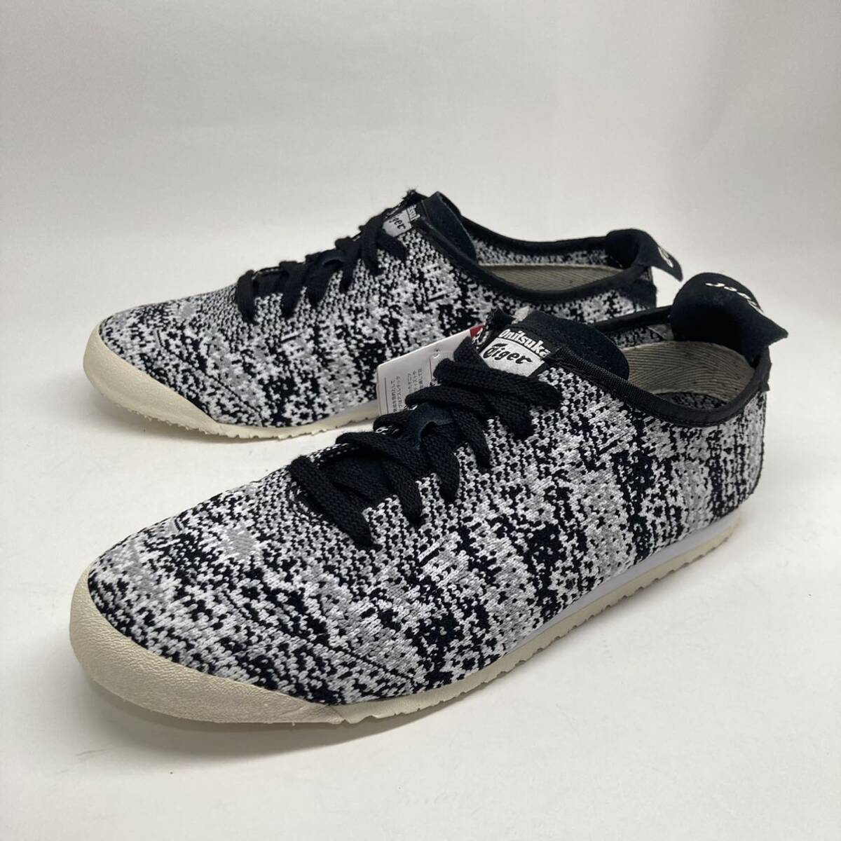 未使用! 限定 Onitsuka Tiger MEXICO 66 KNIT 白 黒 サイズ 25cm TH703N / オニツカタイガー メキシコ 66 ニット_画像1