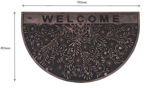 玄関マット ウェルカム リーフ 屋外 ゴム製 薄型 かわいい 泥落とし 洗える ドアマット ベランダ エントランス 75×45cmの画像3