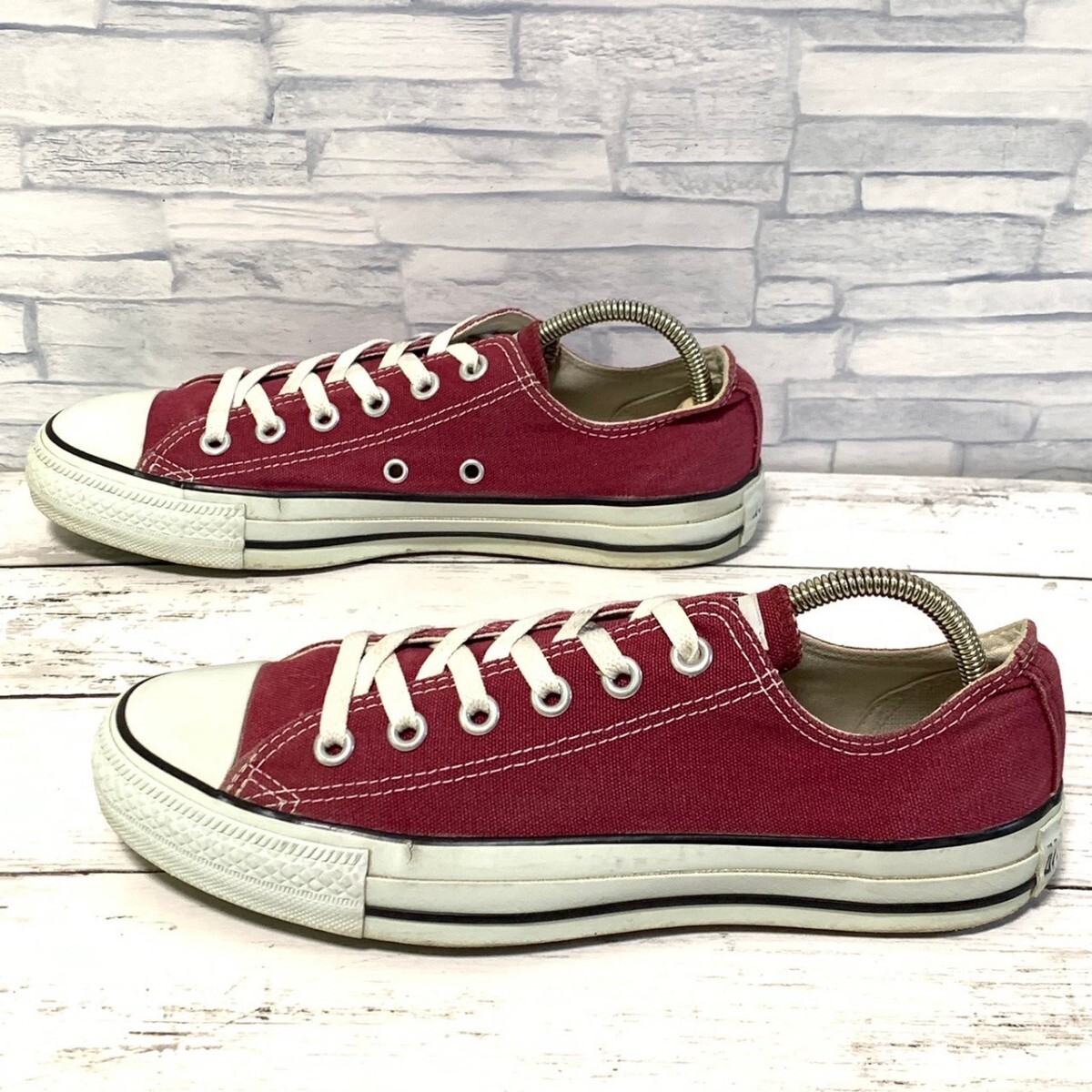 R6034bL CONVERSE コンバース ALL STAR オールスター OX メンズ 25cm ローカットスニーカー マルーン ボルドー 1C030 キャンバス 靴_画像4