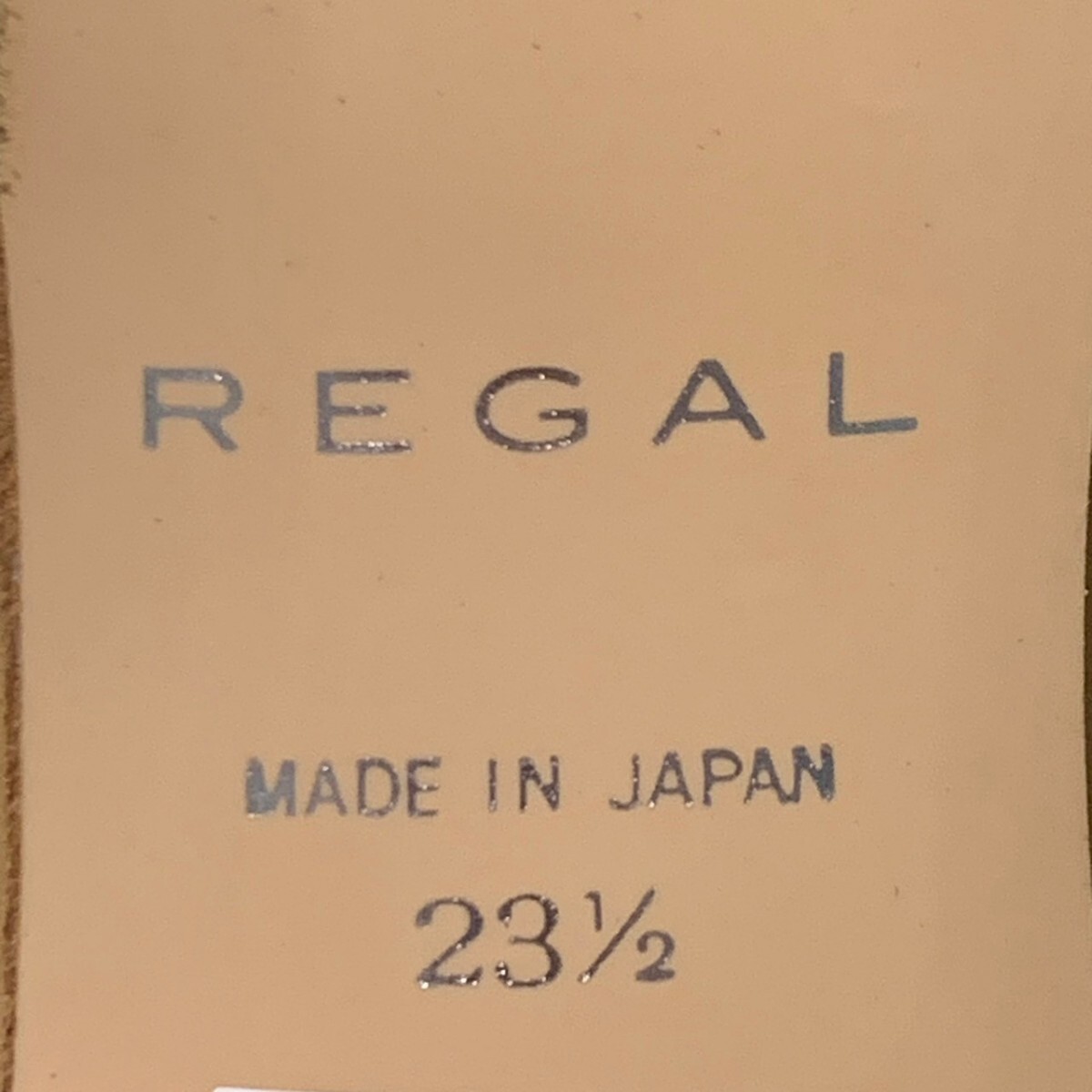 R6149bL 日本製 REGAL リーガル レザーヒールパンプス 23 1/2 (23.5cm) チャンキーヒール スクエアトゥ ベージュ レディース _画像8