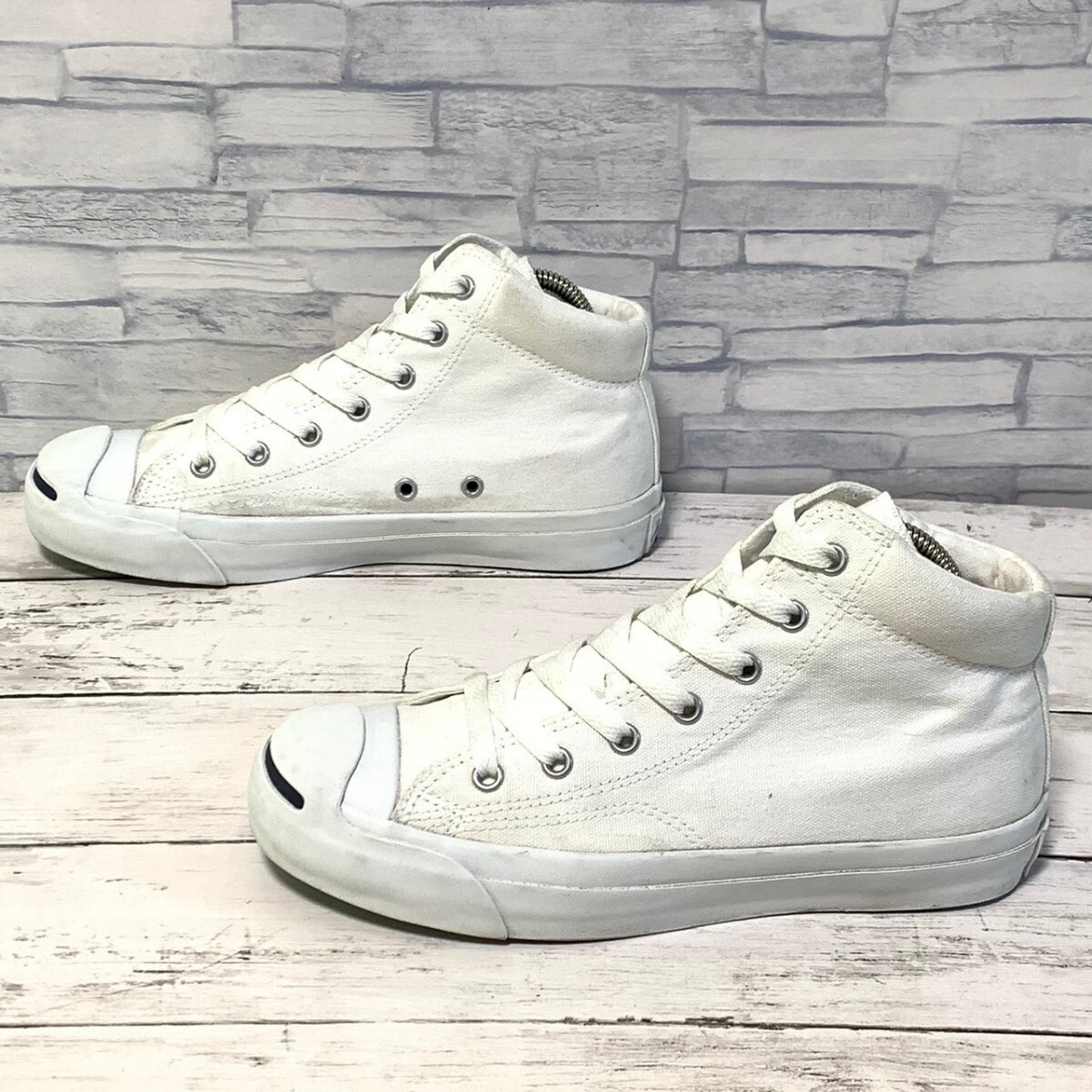 R6144bL CONVERSE コンバース 1C834 JACK PURCELL MID ジャックパーセルミッド 24cm キャンバススニーカー ホワイト 白 レディース_画像4