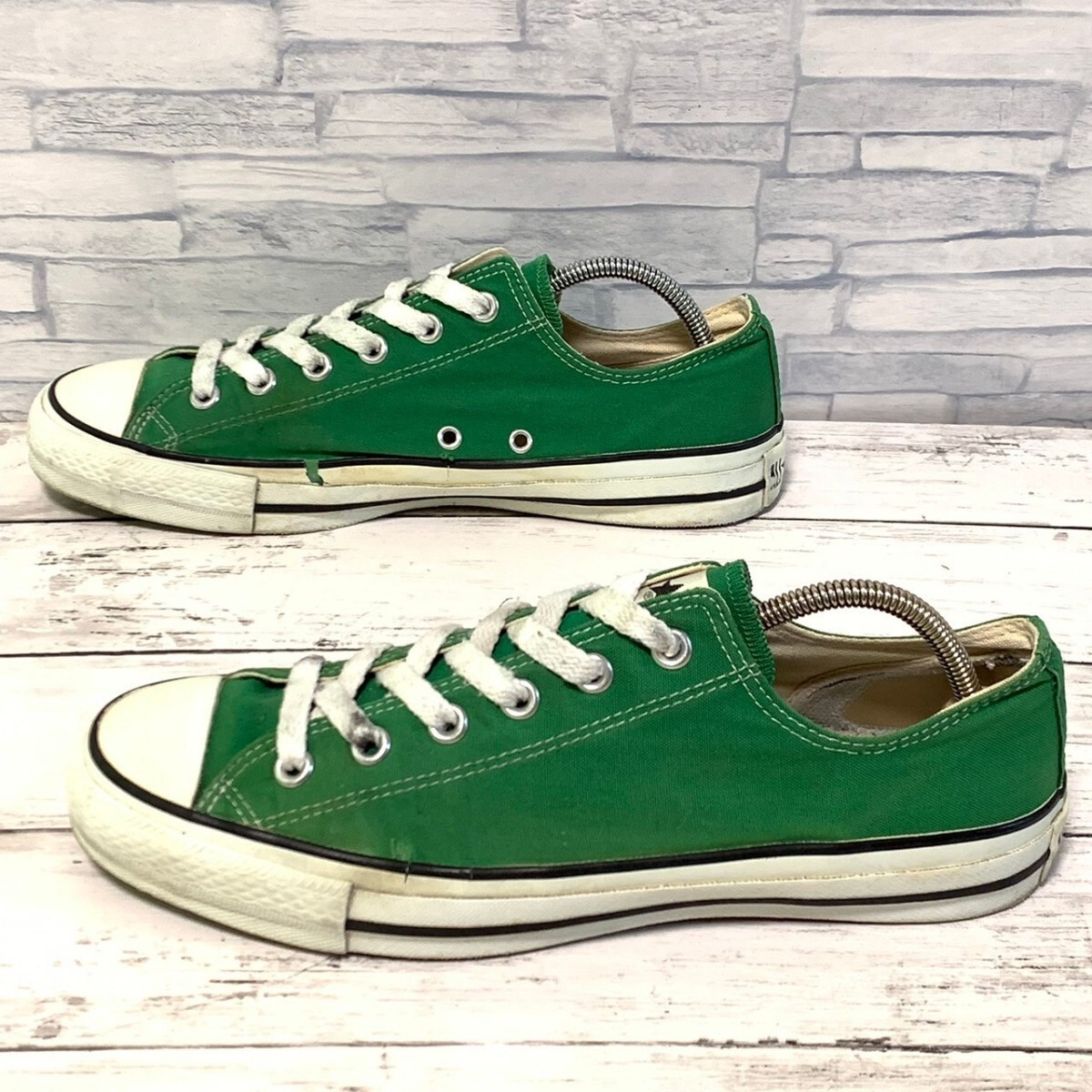 R6142bL 日本製 CONVERSE ALL STAR コンバースオールスター サイズ8 (26cm位) ローカットスニーカー グリーン キャンバス メンズ_画像4