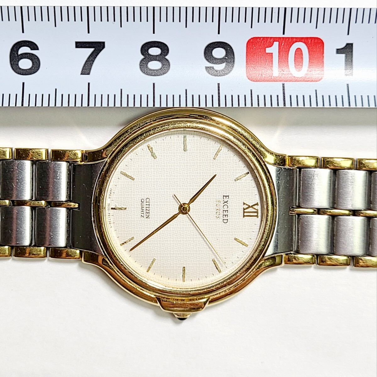JM5LL CITIZEN シチズン EXCEED エクシード EUROS 5639-F61265 ラウンドケース型 メンズ 腕時計 リストウォッチ ホワイト文字盤 _画像6