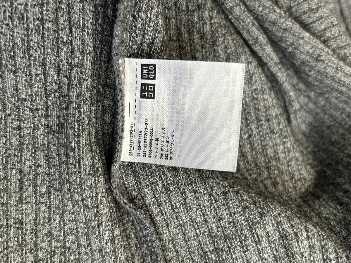 ★ユニクロ UNIQLO レディース リブボートネックTシャツ 5分袖 XL グレー★_画像4