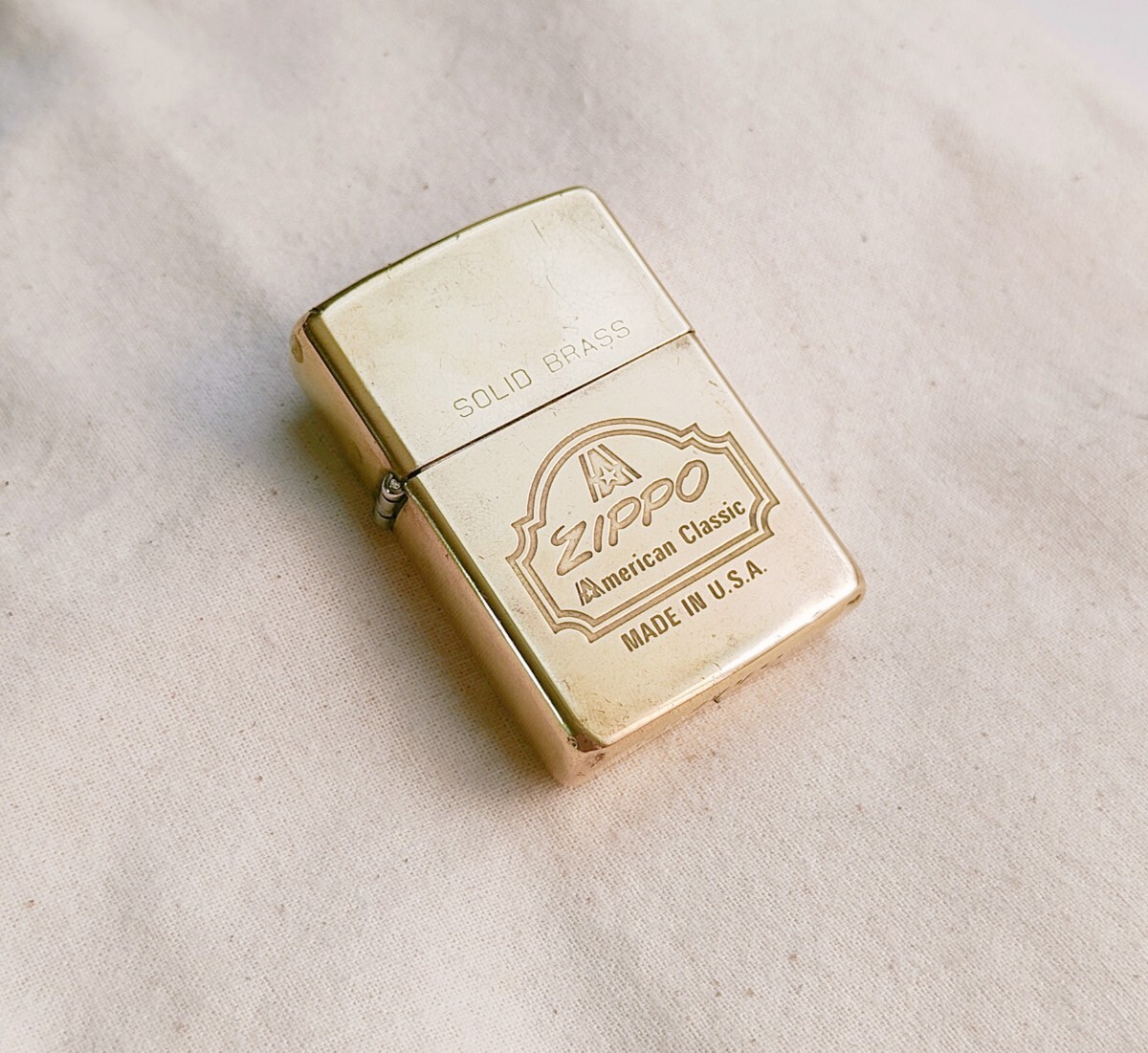 ZIPPO 1932 1992 SOLID BRASS　ダブルイヤーボトム　ジッポー　90年代　Zippo ブラス_画像2