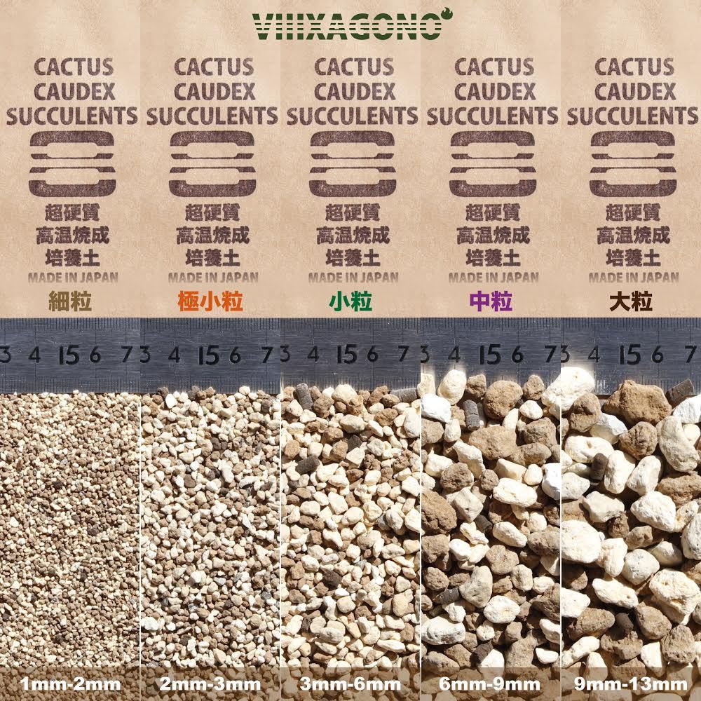 【送無】VIIIXAGONO 超硬質焼成培養土 小粒 3L 3mm-6mm サボテン 多肉植物 コーデックス パキプス アガベ等に使用頂ける超硬質焼成培養土