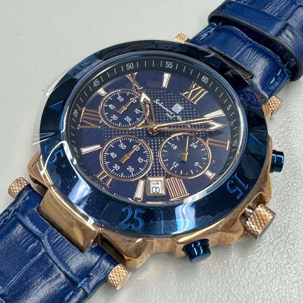 Salvatore Marra サルバトーレマーラ メンズ腕時計　クロノグラフ 42mm SM8005S-PGBL ブルー 新品未使用　_画像1