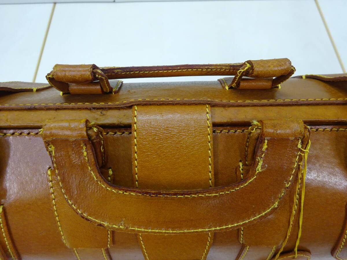 17800#FRIENDLY LIFE friend Lee life leather dokta- bag Boston bag Dulles bag antique manner used #