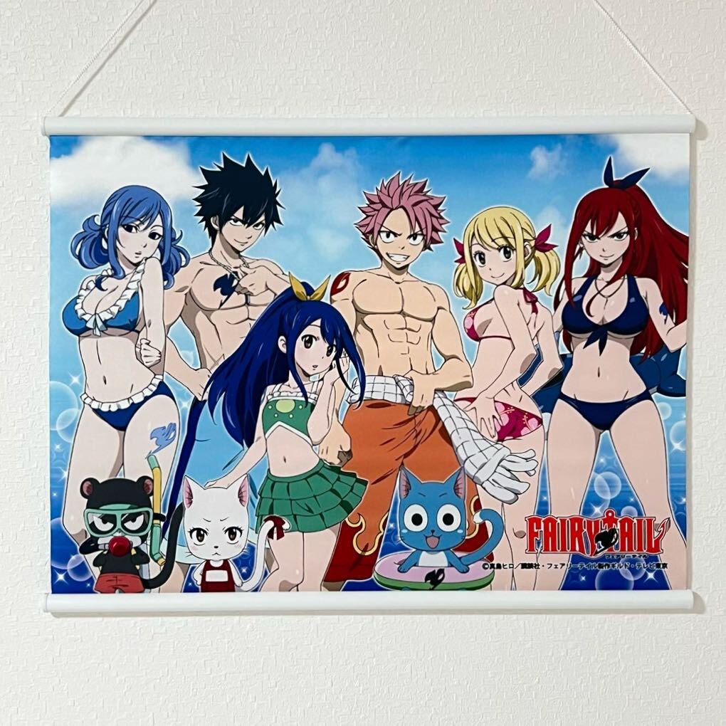 FAIRY TAIL フェアリーテイル タペストリー 約36x51cm 水着 ナツ グレイ ジュビア ルーシー エルザ 公式 グッズ アート 美少女_画像1