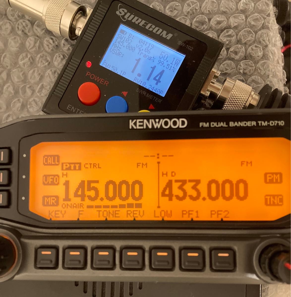 ♪美品　動作ok TM-D710S Kenwood 144/430MHz  デュアルバンド 50W APRS/モデム