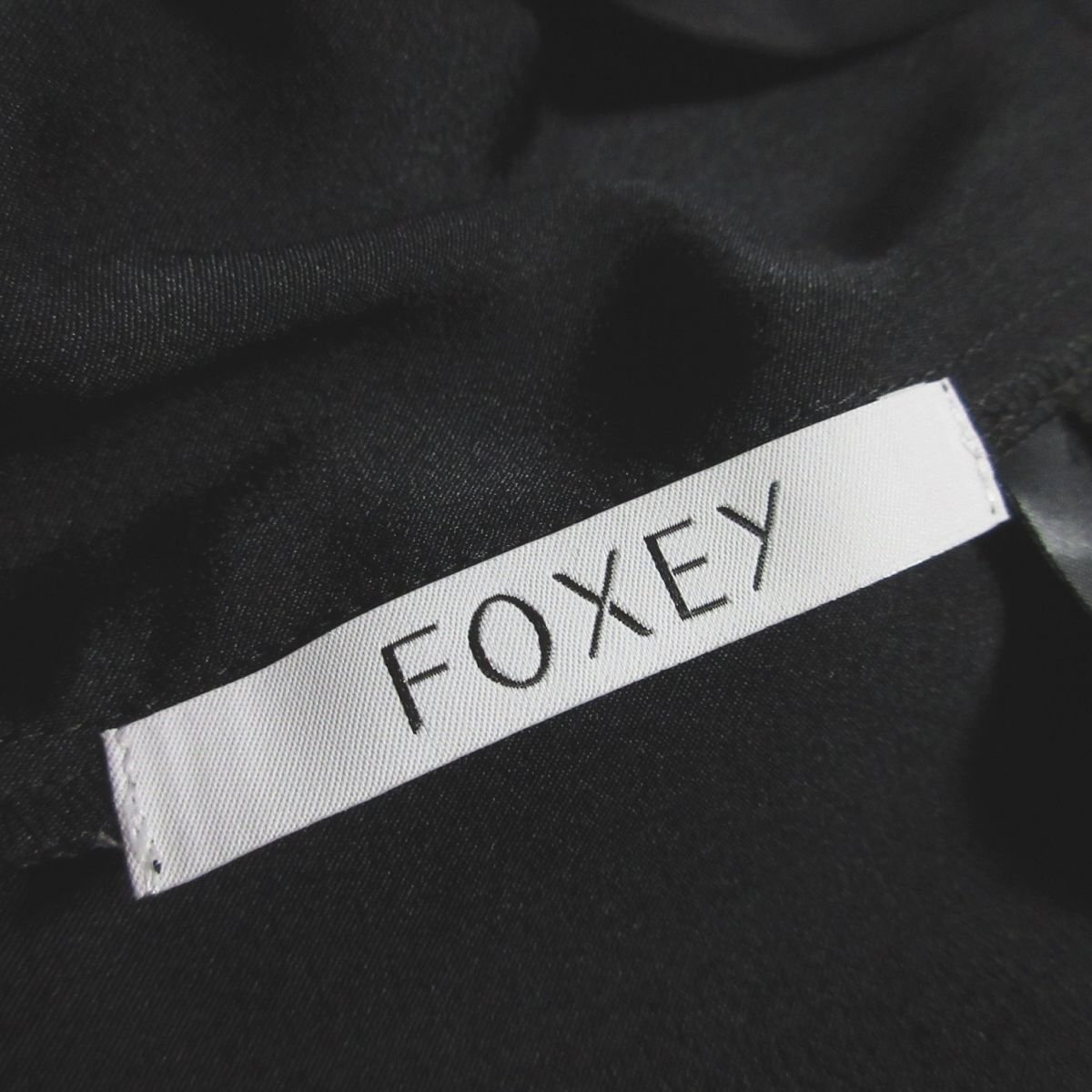 新品同様 FOXEY フォクシー 2020年モデル 長袖 ルーシー シアー ブラウス カットソー 41121 38 ブラック ◆_画像6