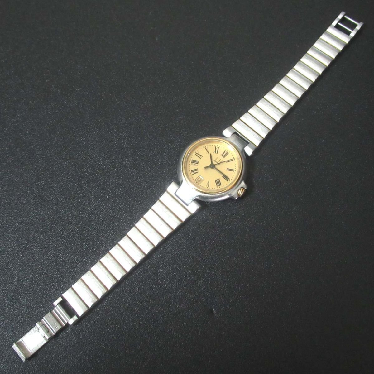 прекрасный товар dunhill Dunhill millenium кварц 3 стрелки тип + Date женский часы наручные часы серебряный × Gold 