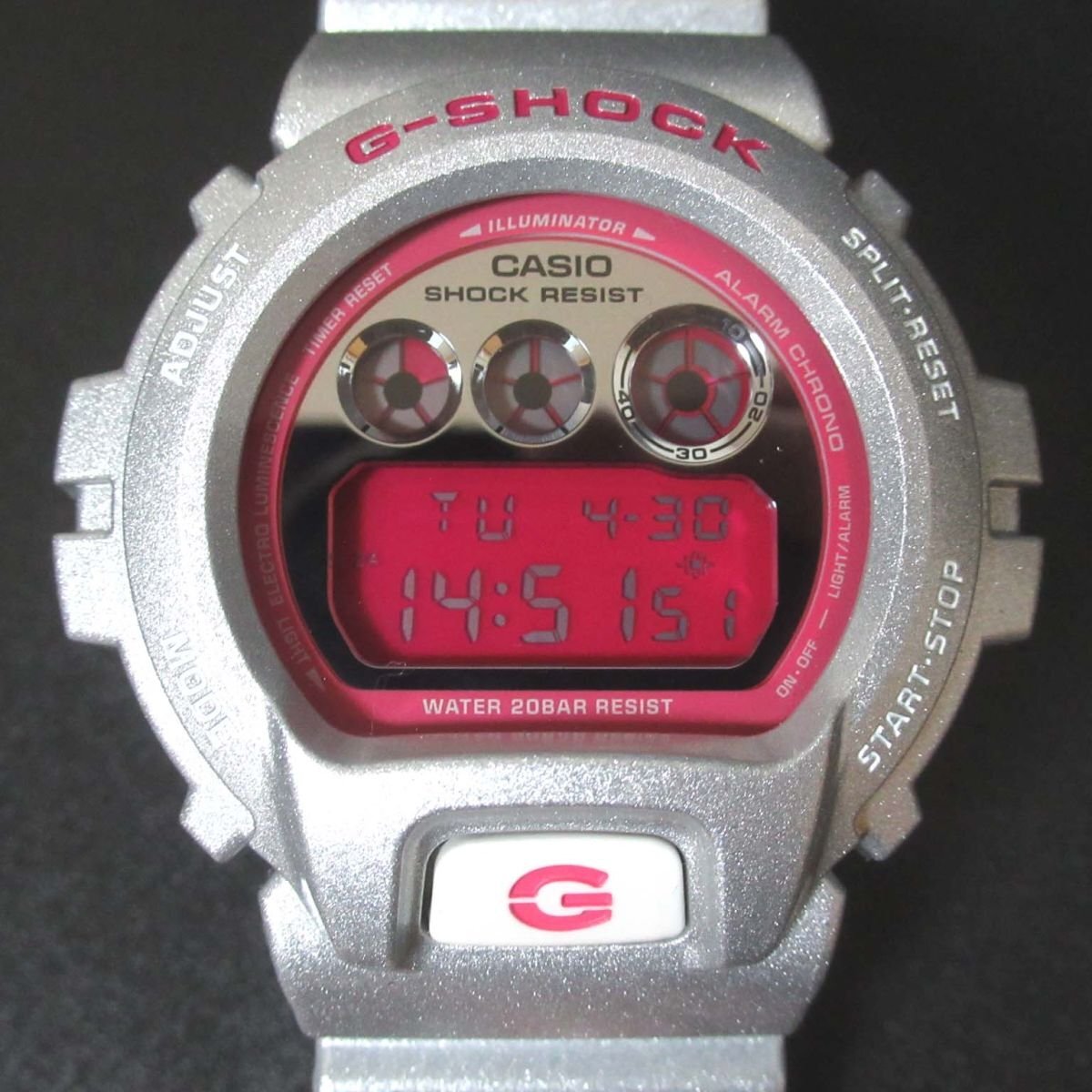 美品 CASIO カシオ G-SHOCK ジーショック クレイジーカラーズ クォーツ 腕時計 DW-6900CB シルバー×ピンク クレイジーカラーの画像1