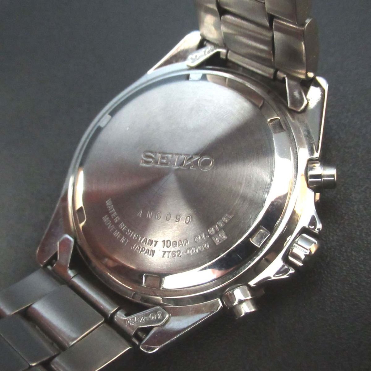 美品 SEIKO セイコー クォーツ クロノグラフ メンズウォッチ ダイバーズウォッチ 腕時計 7T62-0DC0 シルバー文字盤の画像3