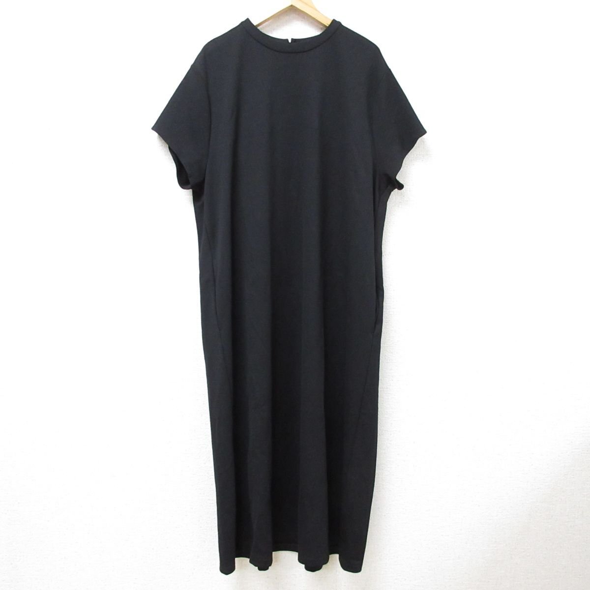  beautiful goods Kumikyoku k Miki .k back gya The -T One-piece French sleeve short sleeves A line long height large size 5 black *