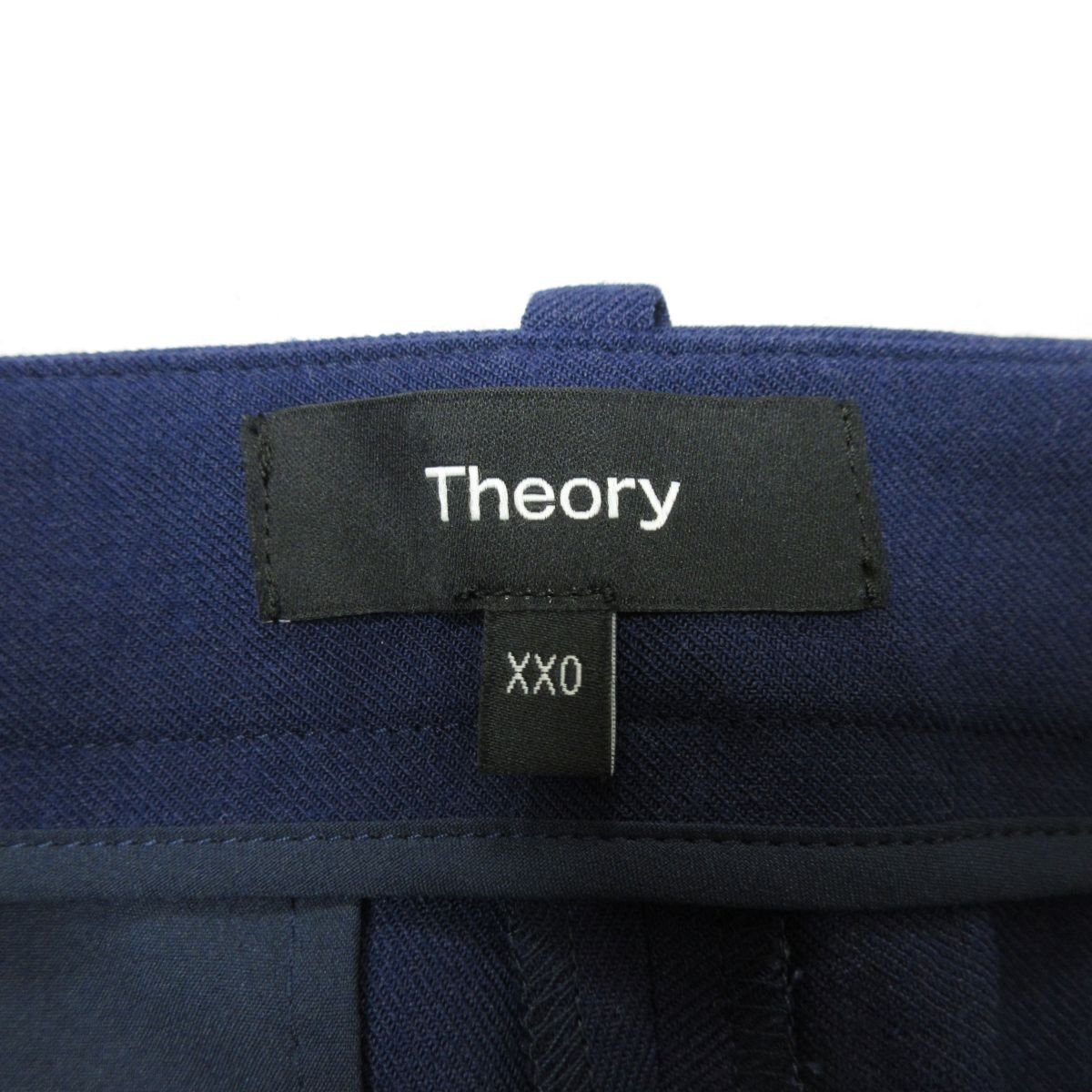 未使用 22AW Theory セオリー TREECA GB W SP SAXONY センタープレス クロップド丈 テーパードパンツ 小さいサイズ XX0 ネイビー ◆_画像3