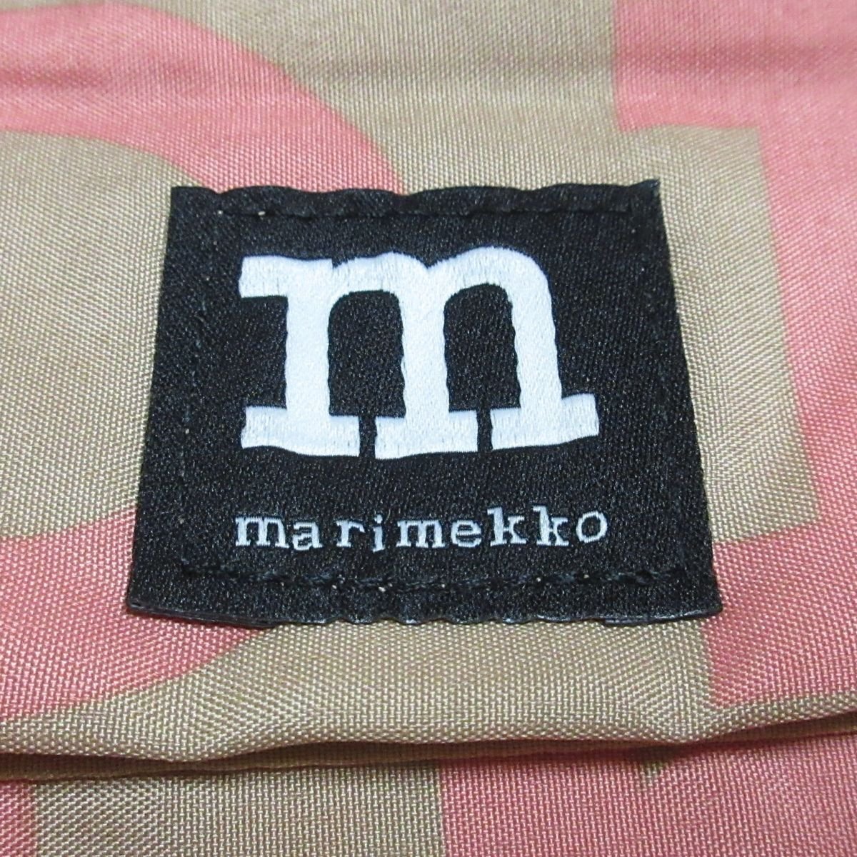 美品 marimekko マリメッコ Logo Smart TRAVELBAG マリロゴ スマート トラベルバッグ ショルダーバッグ ピンク×ベージュ ◆_画像5