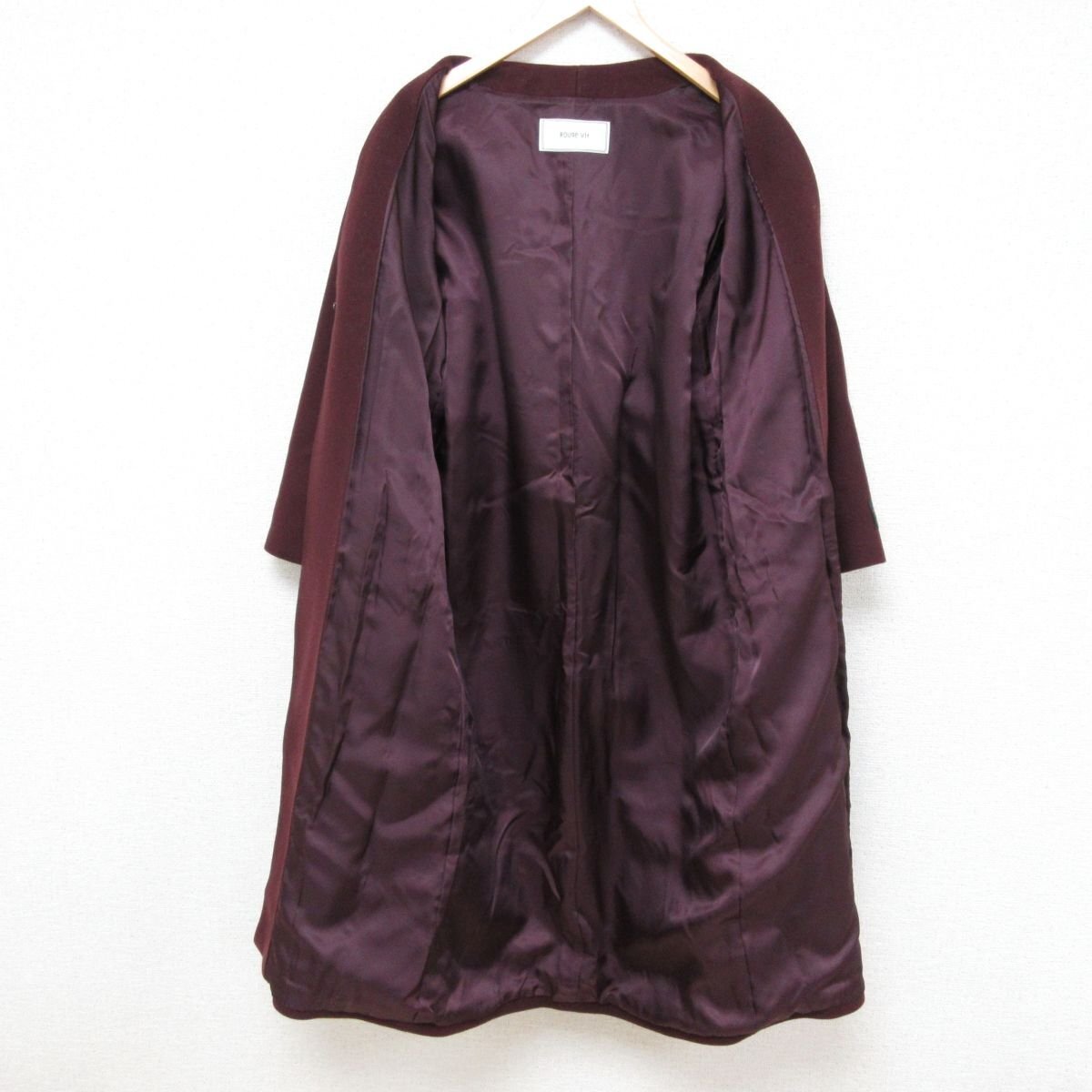  unused Rouge vif rouge vif MANTECO company cloth use waist belt no color long coat 36 wine red *