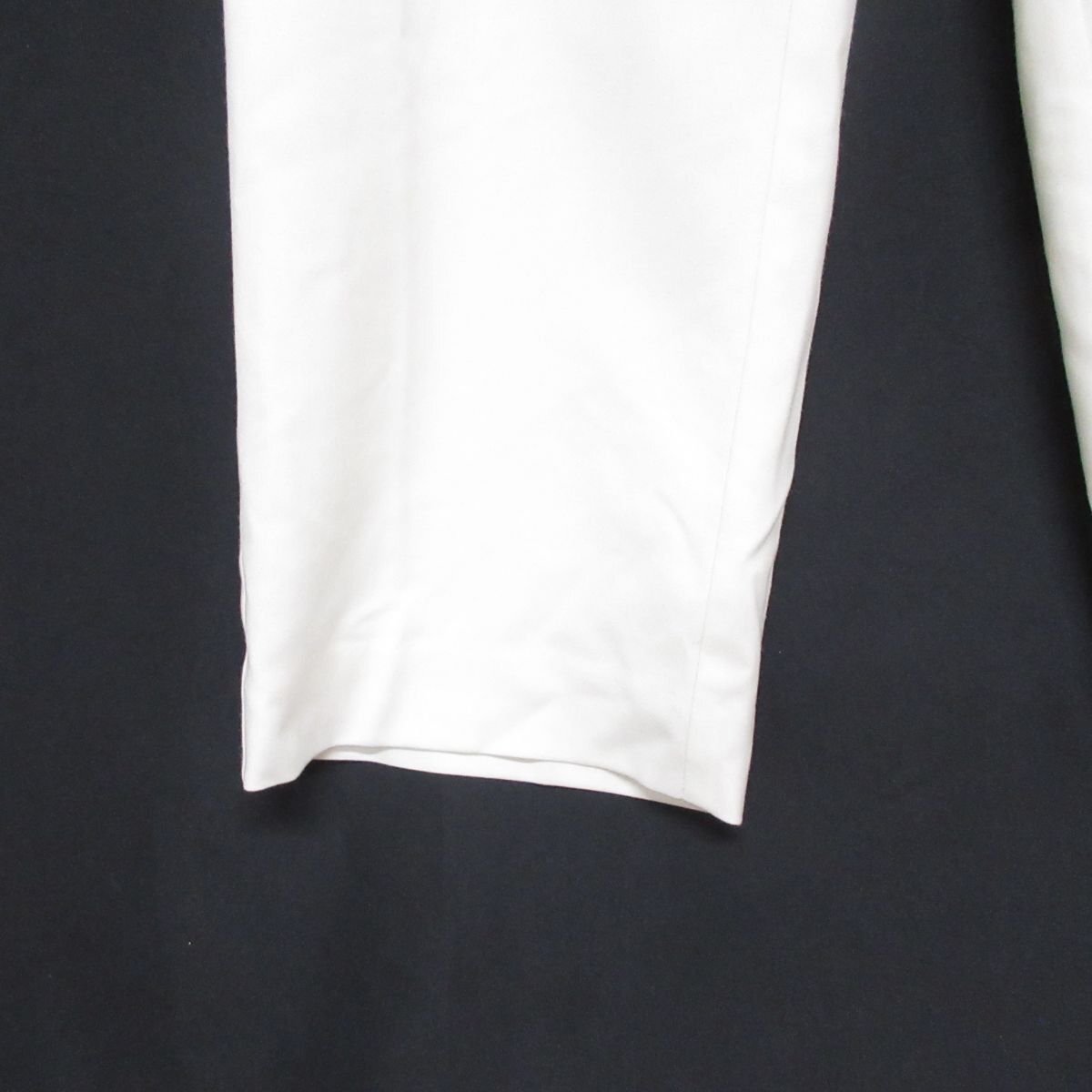 美品 23AW theory セオリー Sleek Flannel Clean ST Pullon GH ウール100％ ギャザー フランネル ワイド イージーパンツ S ホワイト_画像2