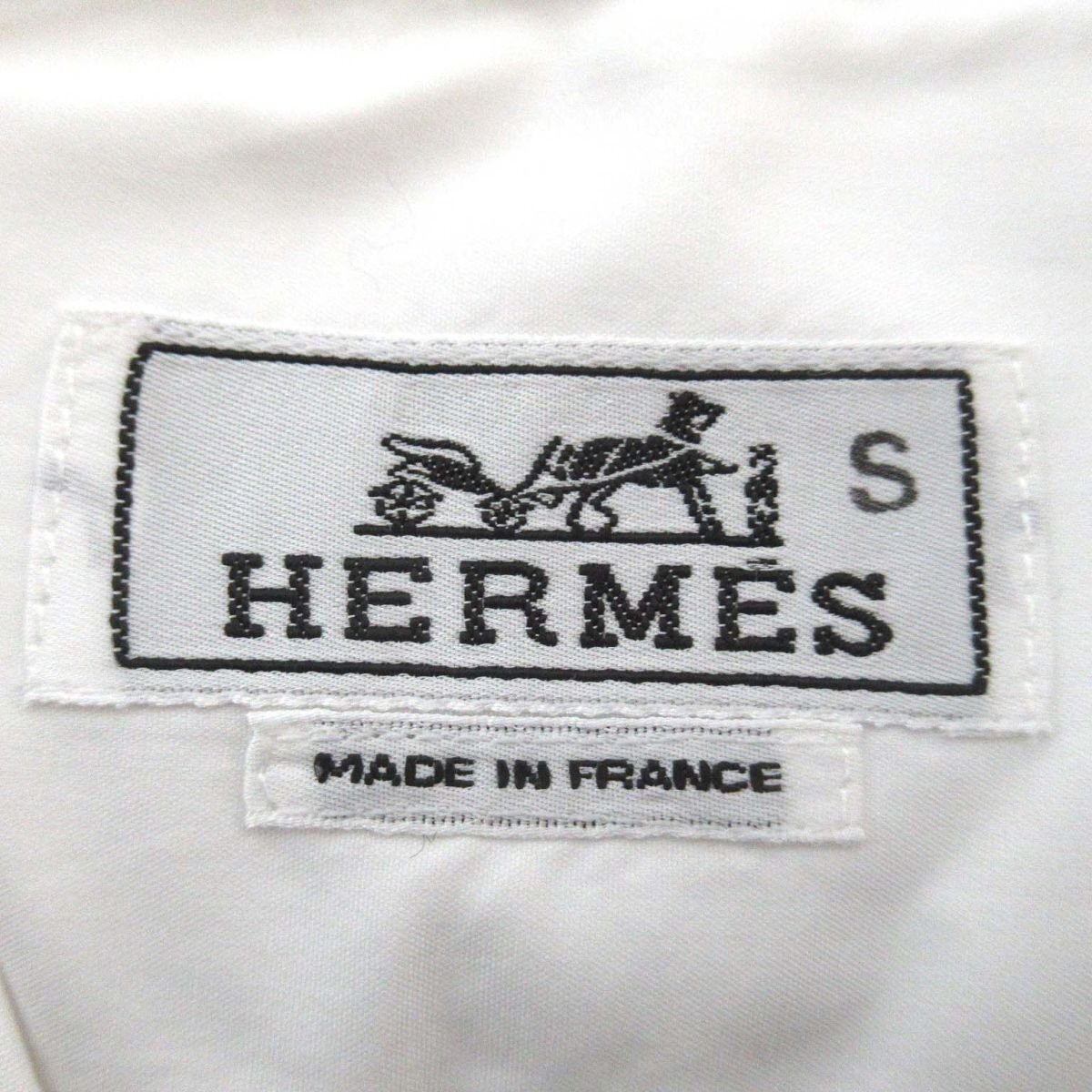  чистка settled прекрасный товар 20SS HERMES Hermes хлопок короткий рукав Short рукав большой размер с карманом рубашка 41/16 размер белый 01