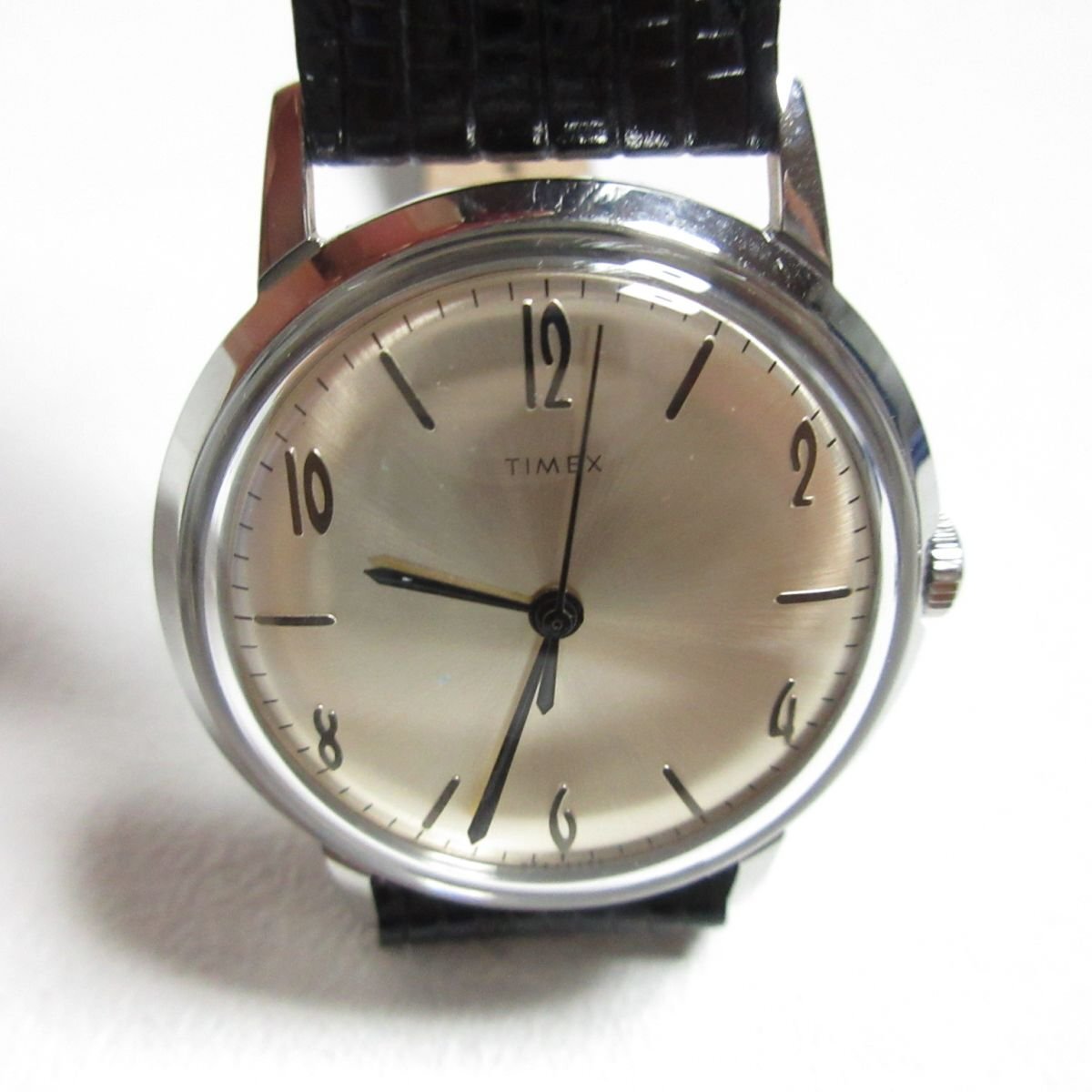  прекрасный товар TIMEX Timex MARLINma- Lynn кожаный ремень механический завод наручные часы часы переиздание модель 34mm TW2R47900 *