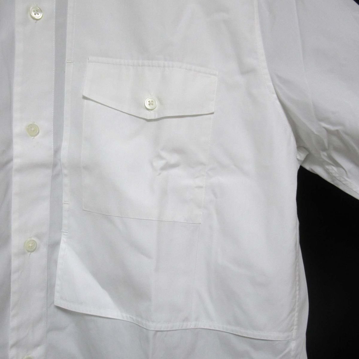  чистка settled прекрасный товар 20SS HERMES Hermes хлопок короткий рукав Short рукав большой размер с карманом рубашка 41/16 размер белый 01