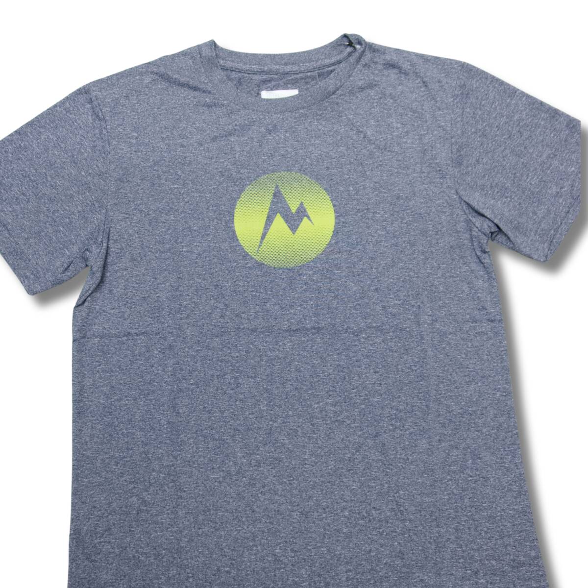 即決☆マーモット MARK ロゴ 半袖Tシャツ DN/XLサイズ 送料無料 速乾吸汗 UPF30 キャンプ ネイビー 紺 Marmot