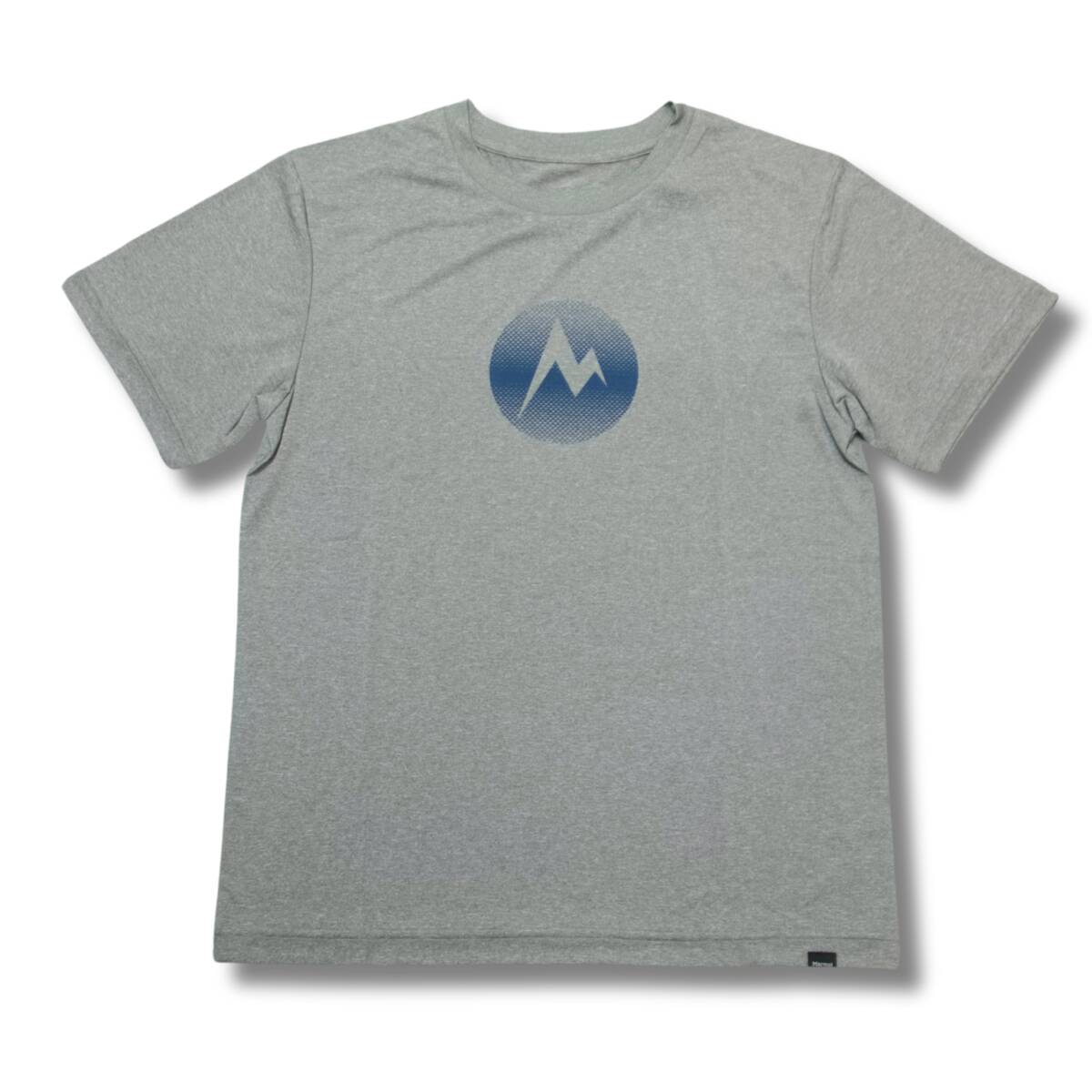 即決☆マーモット MARK ロゴ 半袖Tシャツ GY/XLサイズ 送料無料 速乾吸汗 UPF30 キャンプ グレー 灰色 Marmot_画像1