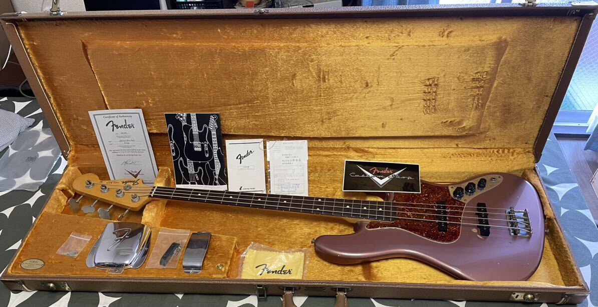 Fender custom shop 62 Jazz bass Mark Kendrick Burgandy mist relicの画像1