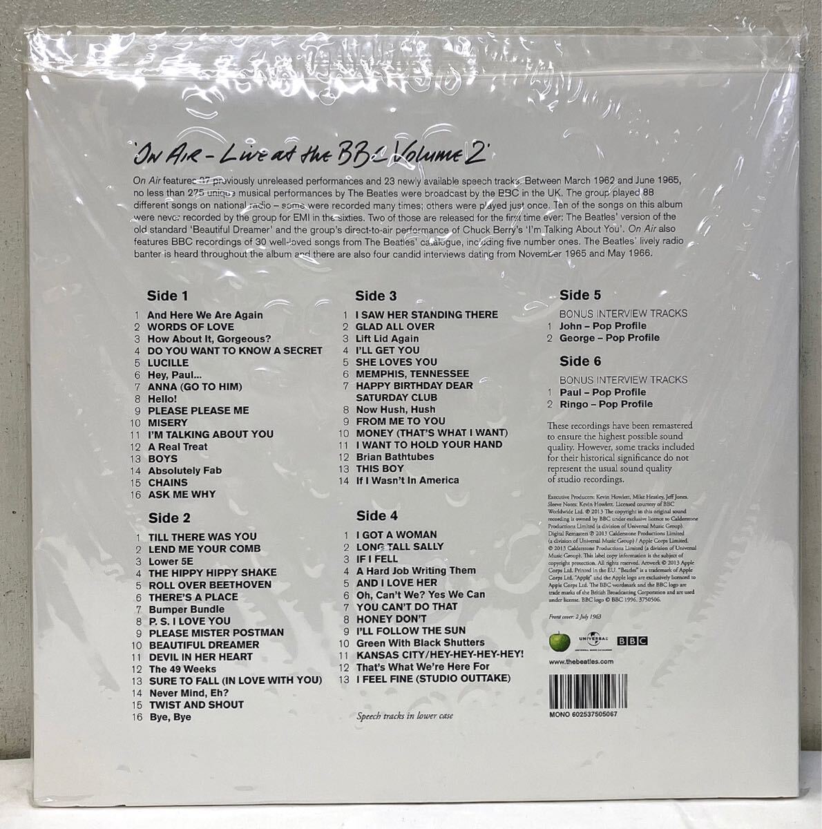 帯付美品 MONO ザ・ビートルズ ライヴ・アット・ザ・BBC vol.2 3LPレコード(3枚組) BEATLES/直輸入盤/重量盤/TYJP-60001/3_画像2