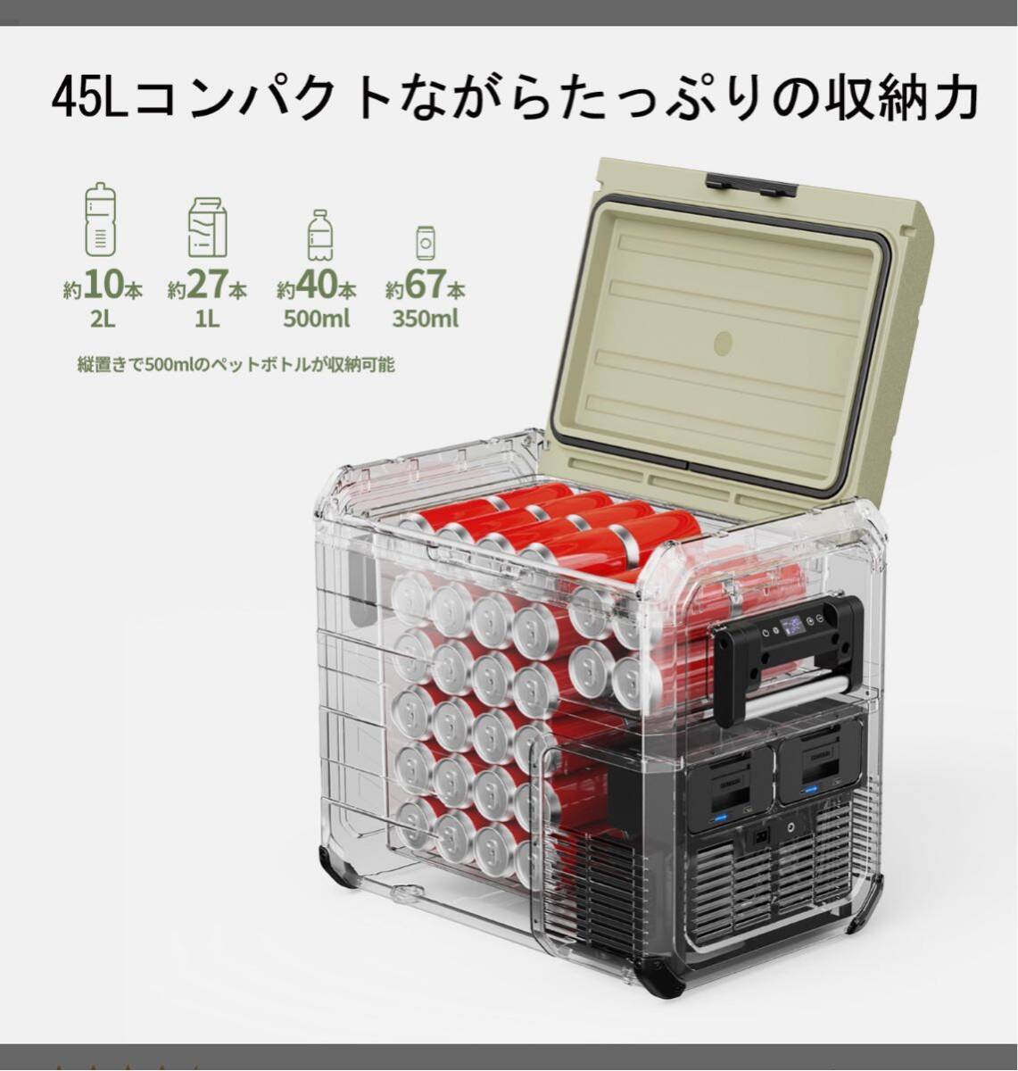 ［未使用品］ポータブル冷蔵庫 35L車載冷蔵庫 バッテリーセット 送料無料 バッテリー付き（1枚）_画像9