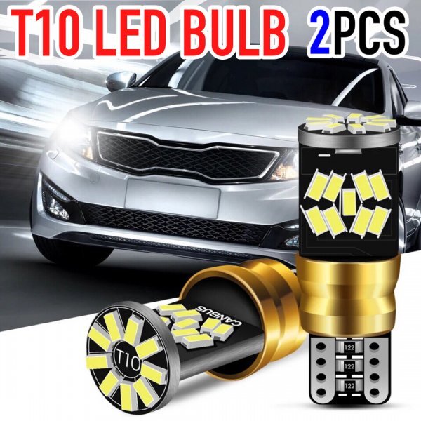 T10 T16 LED バルブ ウェッジ ホワイト 2個 爆光 27連 12V CANBUS キャンセラー ポジション ナンバー灯 メーター パネル球 明るい 車検対応_画像1