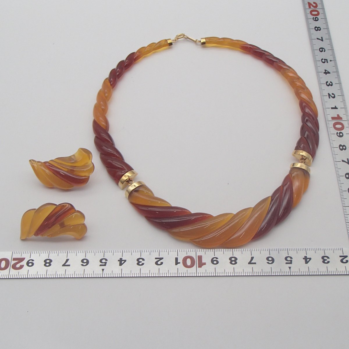 * tortoise shell necklace earrings / K18 750 weight approximately 8.1g approximately 33.3g/ tortoise shell top accessory *KIKS