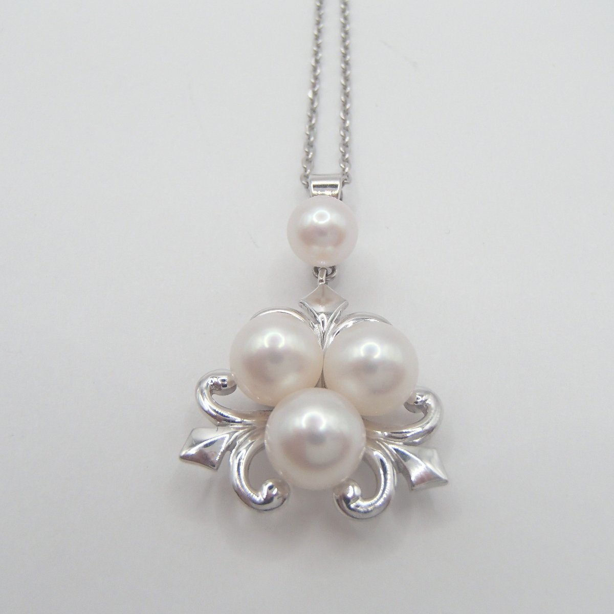 ◎K.MIKIMOTO ミキモト ネックレス /WGK14 約5.6g 丸玉7.4㎜ /真珠 パール アクセサリー　指輪◎NN_画像3