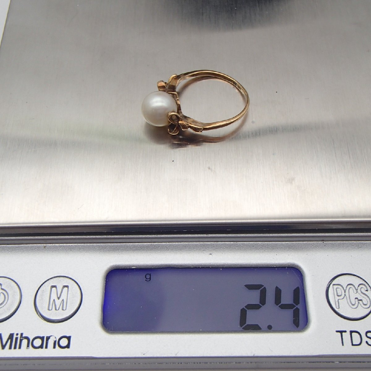 *MIKIMOTO Mikimoto кольцо / K12 масса примерно 2.4g круг шар 7.7./ аксессуары кольцо *KI