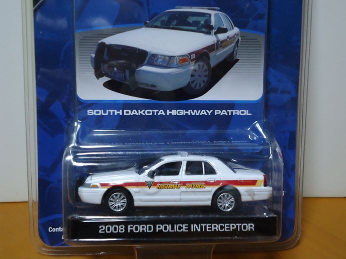 ★グリーンライト 1/64　 HOT PURSUIT　サウスダコタ州 ハイウェイ・パトロール　2008 フォードポリスインターセプター　未開封★_画像2