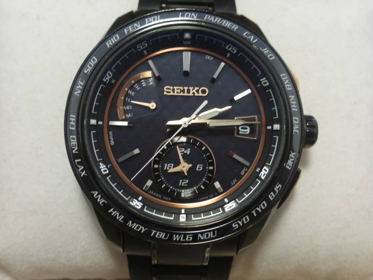 セイコーSEIKO　ブライツ　SAGA　263　フライトエキスパート　ブラックチタン　電波ソーラー　美品_画像10