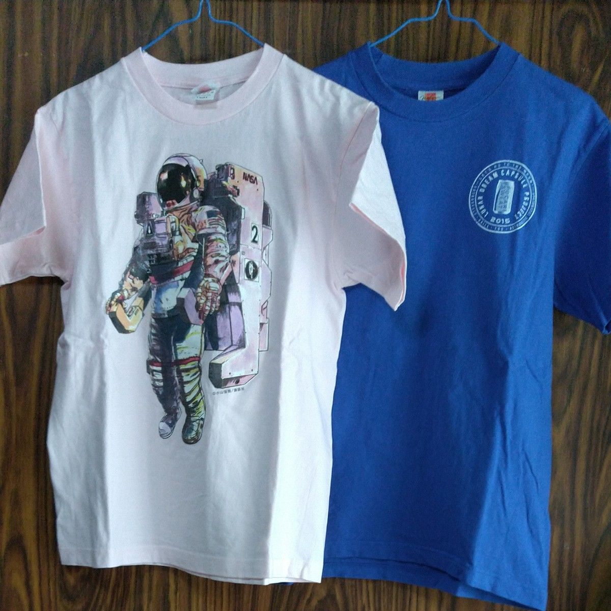 ■新品■ 宇宙兄弟 Tシャツ 2枚セット ポカリスエット 非売品 綿100% 宇宙兄弟 Tシャツ 2枚 ピンク ブルー 小山宙夜 ポカリスエット