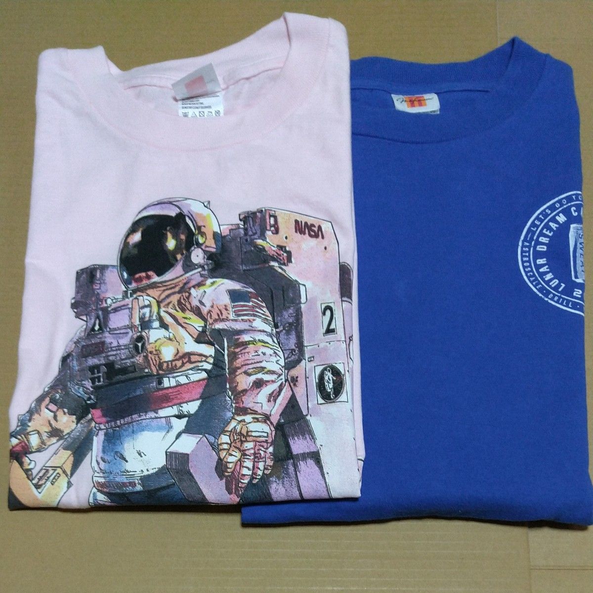 ■新品■ 宇宙兄弟 Tシャツ 2枚セット ポカリスエット 非売品 綿100% 宇宙兄弟 Tシャツ 2枚 ピンク ブルー 小山宙夜 ポカリスエット