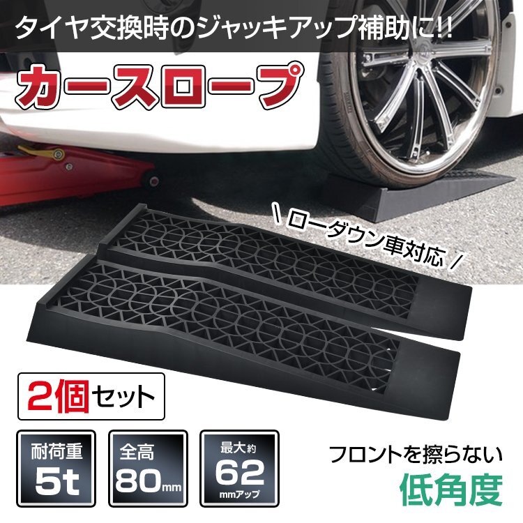 カースロープ 2個 5t ローダウン車 大型車 アシスト ジャッキアップ補助 タイヤ交換 整備用 カーランプ メンテナンス スロープ 車 ee362_画像1